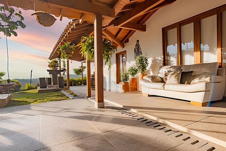 Villa rural con granja, fogata y jacuzzi en SantaE